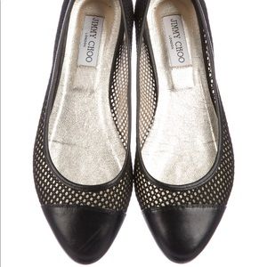 Black mesh jimmy Choo round toe flats 🖤